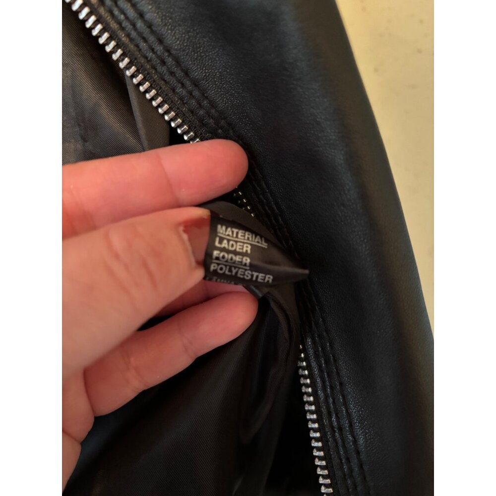Zipcode By Marciano Black Soft Leather Sleeveless Moto Vest Zip up S Rare - Picture 5 of 9